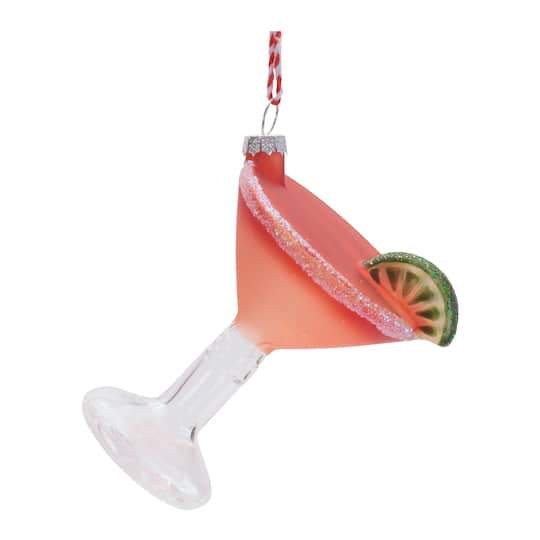 Melrose 3.75" Strawberry Margarita Glass Ornaments, 6ct.